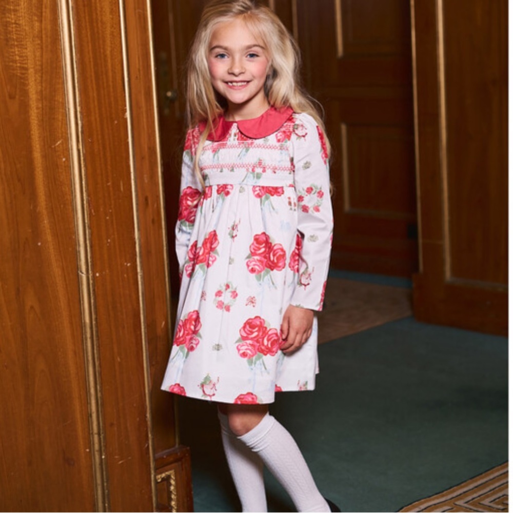 FLORAISON LANE
Eleanor Peter Pan Collar Long Sleeve Dress, Nutcracker Garden